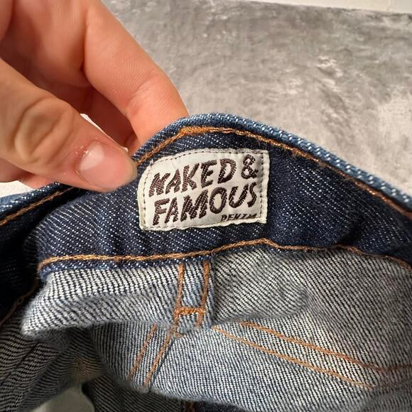 Naked & Famous Dark Blue Button-Fly “Super Skinny Guy”Selvedge Denim Jeans 31 - Picture 7 of 8